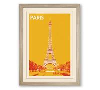 Postcard from Paris Art Deco Framed Wall Art Print A4 (29.7×21cm) Oak, Wall Decor for Living Room, Bedroom, Office & Home, Ready to Hang, Art Gift