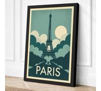 Postcard from Paris Vintage Canvas Wall Art Print 18x12 Inch
