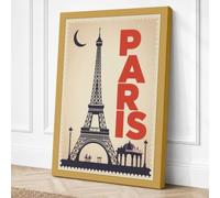 Postcard from Paris Vintage Canvas Wall Art Print 24x16 Inch