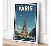 Postcard from Paris Vintage Canvas Wall Art Print 24x16 Inch