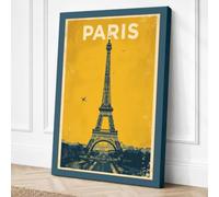 Postcard from Paris Vintage Canvas Wall Art Print 24x16 Inch