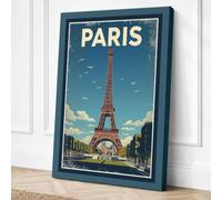 Postcard from Paris Vintage Canvas Wall Art Print 30x20 Inch