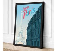 Postcard from Paris Vintage Canvas Wall Art Print 30x20 Inch