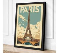 Postcard from Paris Vintage Canvas Wall Art Print 36x24 Inch