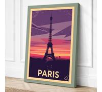 Postcard from Paris Vintage Canvas Wall Art Print 36x24 Inch
