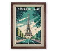 Postcard from Paris Vintage Framed Wall Art Print A1 (84.1×59.4cm) Walnut, Wall Decor for Living Room, Bedroom, Office & Home, Ready to Hang, Art Gift