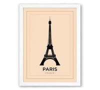 Postcard from Paris Vintage Framed Wall Art Print A1 (84.1×59.4cm) White, Wall Decor for Living Room, Bedroom, Office & Home, Ready to Hang, Art Gift