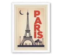 Postcard from Paris Vintage Framed Wall Art Print A1 (84.1×59.4cm) White, Wall Decor for Living Room, Bedroom, Office & Home, Ready to Hang, Art Gift