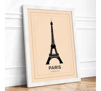 Postcard from Paris Vintage Framed Wall Art Print A1 White