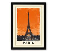 Postcard from Paris Vintage Framed Wall Art Print A2 (59.4×42cm) Black, Wall Decor for Living Room, Bedroom, Office & Home, Ready to Hang, Art Gift