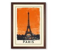Postcard from Paris Vintage Framed Wall Art Print A2 (59.4×42cm) Walnut, Wall Decor for Living Room, Bedroom, Office & Home, Ready to Hang, Art Gift