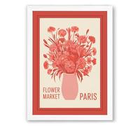 Postcard from Paris Vintage Framed Wall Art Print A2 (59.4×42cm) White, Wall Decor for Living Room, Bedroom, Office & Home, Ready to Hang, Art Gift