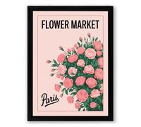 Postcard from Paris Vintage Framed Wall Art Print A3 (42×29.7cm) Black, Wall Decor for Living Room, Bedroom, Office & Home, Ready to Hang, Art Gift