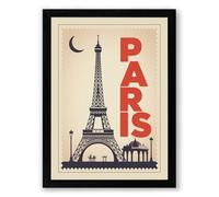 Postcard from Paris Vintage Framed Wall Art Print A3 (42×29.7cm) Black, Wall Decor for Living Room, Bedroom, Office & Home, Ready to Hang, Art Gift