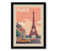 Postcard from Paris Vintage Framed Wall Art Print A3 (42×29.7cm) Black, Wall Decor for Living Room, Bedroom, Office & Home, Ready to Hang, Art Gift