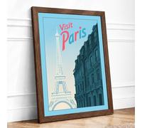 Postcard from Paris Vintage Framed Wall Art Print A3 Walnut