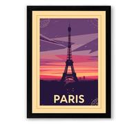 Postcard from Paris Vintage Framed Wall Art Print A4 (29.7×21cm) Black, Wall Decor for Living Room, Bedroom, Office & Home, Ready to Hang, Art Gift