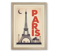 Postcard from Paris Vintage Framed Wall Art Print A4 (29.7×21cm) Oak, Wall Decor for Living Room, Bedroom, Office & Home, Ready to Hang, Art Gift