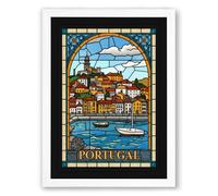 Postcard from Portugal Vintage Framed Wall Art Print A4 (29.7×21cm) White, Wall Decor for Living Room, Bedroom, Office & Home, Ready to Hang, Art Gift