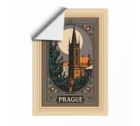 Postcard from Prague Vintage Unframed Wall Art Print A1 (84.1×59.4cm), Wall Decor for Living Room, Bedroom, Office & Home, Art Gift