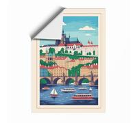 Postcard from Prague Vintage Unframed Wall Art Print A4 (29.7×21cm), Wall Decor for Living Room, Bedroom, Office & Home, Art Gift