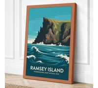 Postcard from Ramsey Island Canvas Wall Art Print 24x16 Inch (61 x 41 cm)