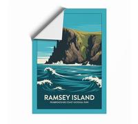 Postcard from Ramsey Island Vintage Unframed Wall Art Print A4 (29.7×21cm), Wall Decor for Living Room, Bedroom, Office & Home, Art Gift