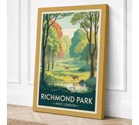 Postcard from Richmond Park Canvas Wall Art Print 18x12 Inch