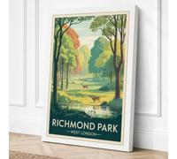 Postcard from Richmond Park Canvas Wall Art Print 18x12 Inch