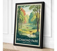 Postcard from Richmond Park Canvas Wall Art Print 30x20 Inch