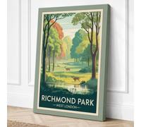 Postcard from Richmond Park Canvas Wall Art Print 30x20 Inch