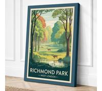 Postcard from Richmond Park Canvas Wall Art Print 36x24 Inch