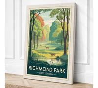 Postcard from Richmond Park Canvas Wall Art Print 36x24 Inch