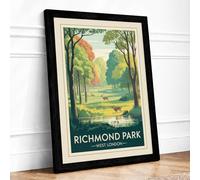 Postcard from Richmond Park Vintage Framed Wall Art Print A1