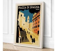 Postcard from Rome Vintage Canvas Wall Art Print 24x16 Inch