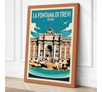 Postcard from Rome Vintage Canvas Wall Art Print 36x24 Inch
