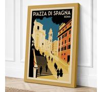 Postcard from Rome Vintage Canvas Wall Art Print 36x24 Inch