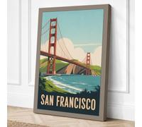 Postcard from San Francisco Canvas Wall Art Print 18x12 Inch