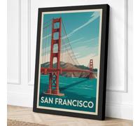 Postcard from San Francisco Canvas Wall Art Print 18x12 Inch
