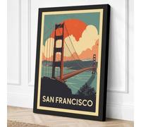 Postcard from San Francisco Canvas Wall Art Print 18x12 Inch (46 x 30 cm)