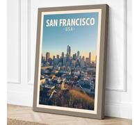 Postcard from San Francisco Canvas Wall Art Print 24x16 Inch