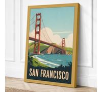 Postcard from San Francisco Canvas Wall Art Print 24x16 Inch