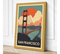 Postcard from San Francisco Canvas Wall Art Print 24x16 Inch