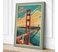 Postcard from San Francisco Canvas Wall Art Print 24x16 Inch
