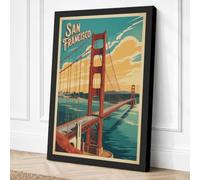 Postcard from San Francisco Canvas Wall Art Print 24x16 Inch