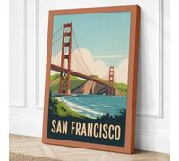 Postcard from San Francisco Canvas Wall Art Print 24x16 Inch