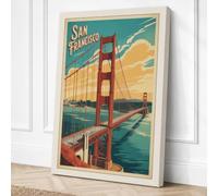 Postcard from San Francisco Canvas Wall Art Print 30x20 Inch