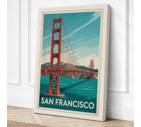 Postcard from San Francisco Canvas Wall Art Print 30x20 Inch