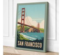 Postcard from San Francisco Canvas Wall Art Print 30x20 Inch