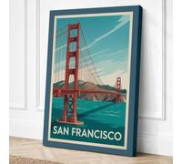 Postcard from San Francisco Canvas Wall Art Print 30x20 Inch